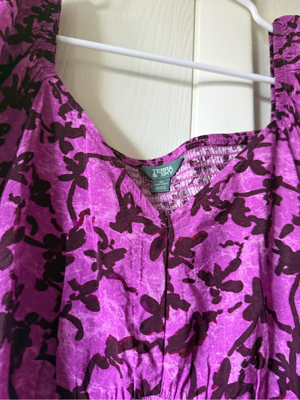 Terra & Sky Violet Floral Midi dress 1X - Picture 3 of 6